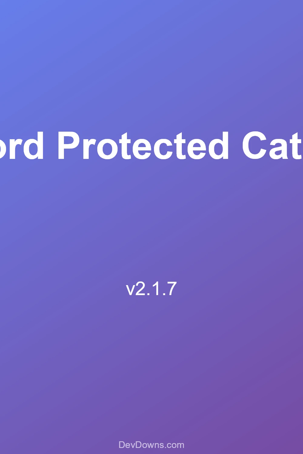 Password Protected Categories 2.1.7 - Social Share
