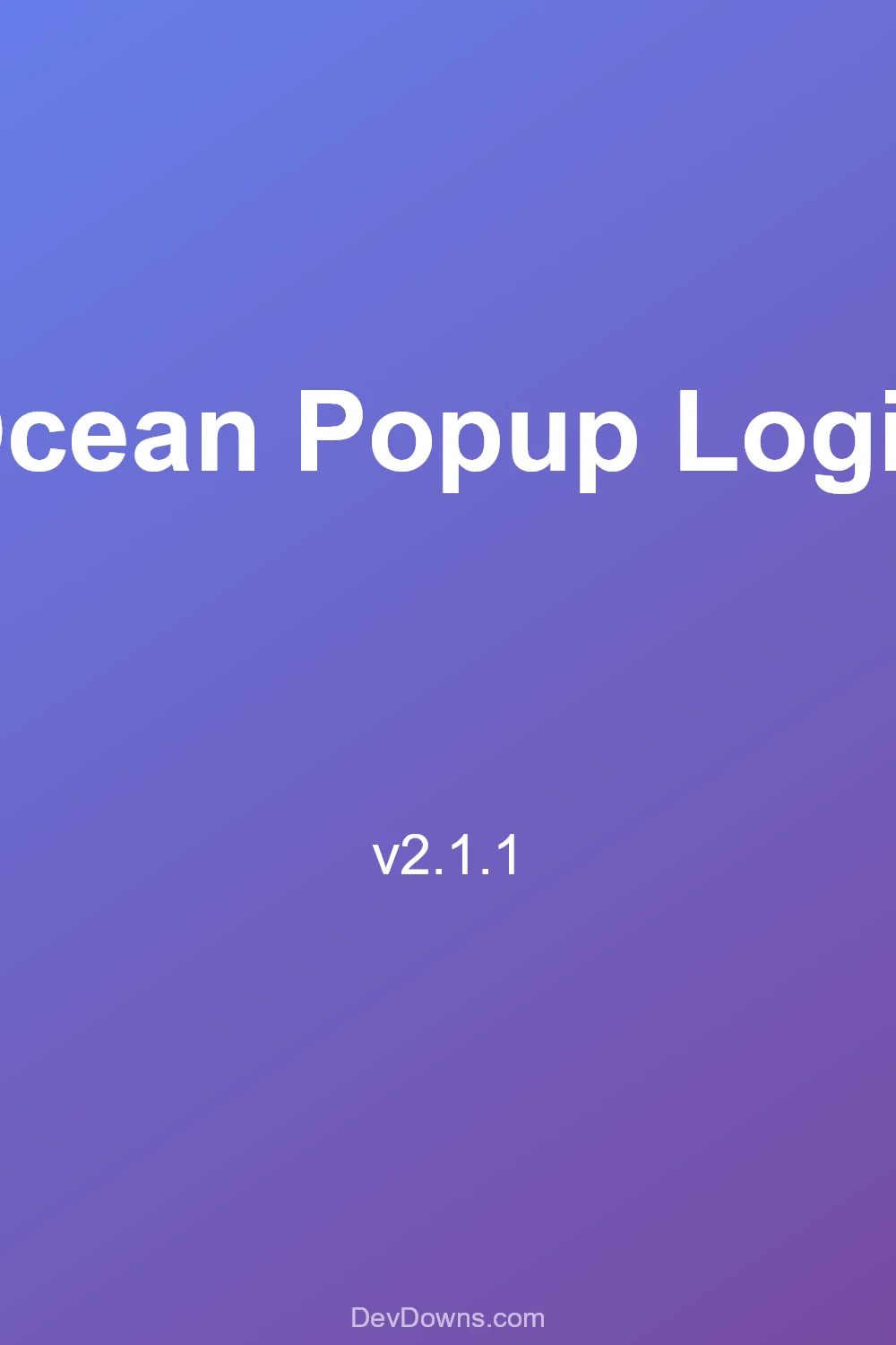 Ocean Popup Login 2.1.1 - Social Share